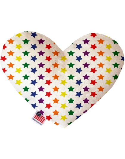 Rainbow Stars 6 inch Canvas Heart Dog Toy