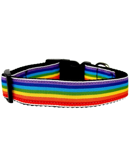 Rainbow Striped Nylon Collars Rainbow Stripes Large