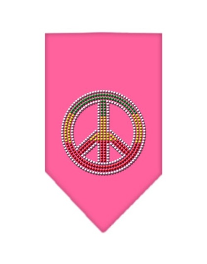 Rasta Peace Rhinestone Bandana Bright Pink Large