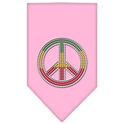 Rasta Peace Rhinestone Bandana Light Pink Large