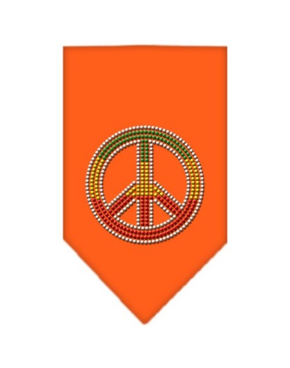 Rasta Peace Rhinestone Bandana Orange Large