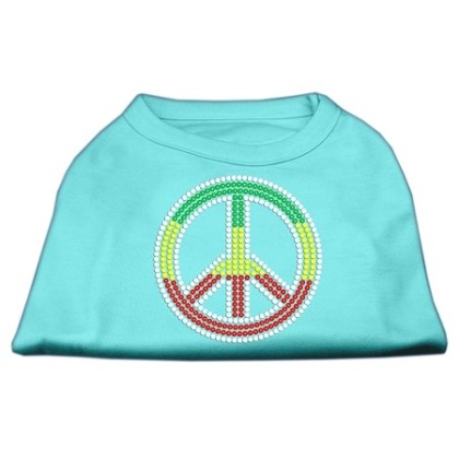 Rasta Peace Sign Shirts Aqua L