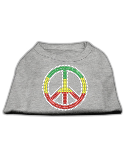 Rasta Peace Sign Shirts Grey L