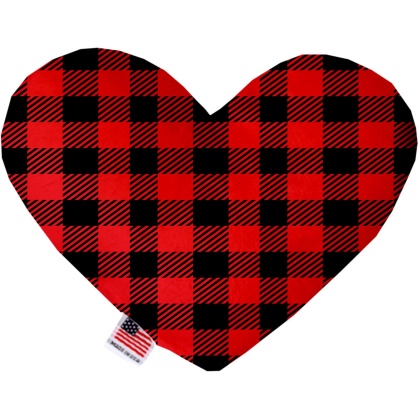 Red Buffalo Check 6 Inch Canvas Heart Dog Toy