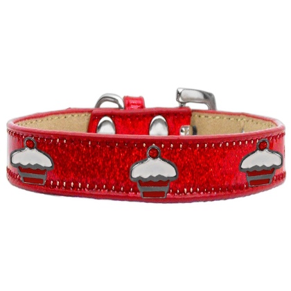 Red Cupcake Widget Dog Collar Red Ice Cream Size 10