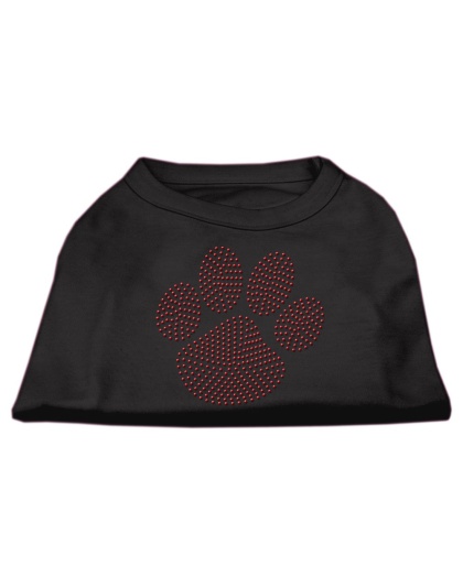 Red Paw Rhinestud Shirts Black L