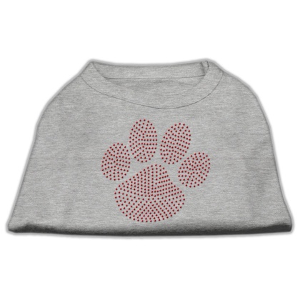 Red Paw Rhinestud Shirts Grey L