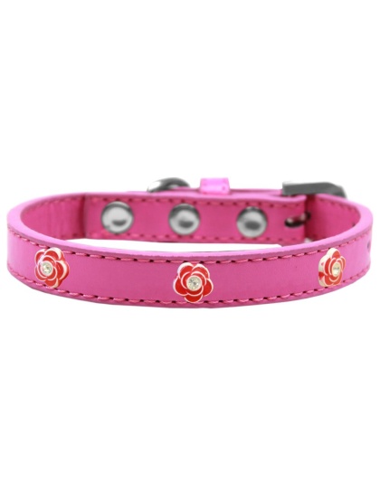 Red Rose Widget Dog Collar Bright Pink Size 10