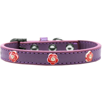 Red Rose Widget Dog Collar Lavender Size 10