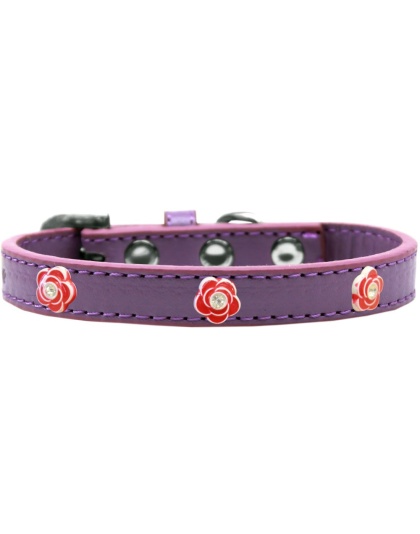 Red Rose Widget Dog Collar Lavender Size 10