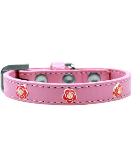 Red Rose Widget Dog Collar Light Pink Size 10
