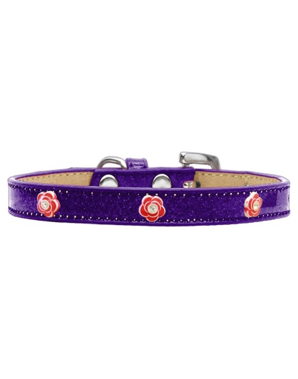 Red Rose Widget Dog Collar Purple Ice Cream Size 10