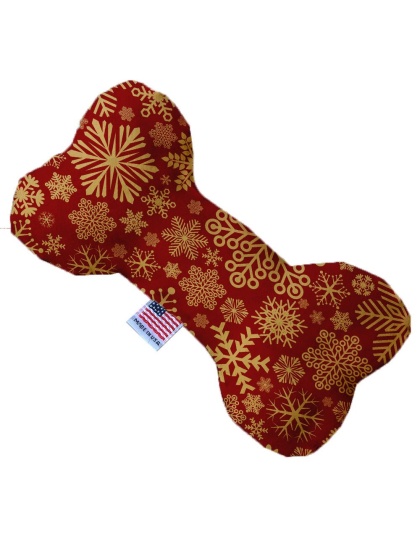 Red Snowflakes 10 Inch Bone Dog Toy