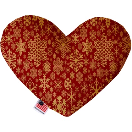 Red Snowflakes 6 Inch Heart Dog Toy