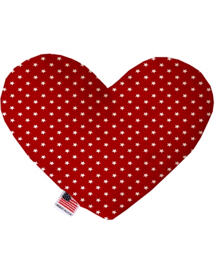 Red Stars 6 inch Canvas Heart Dog Toy