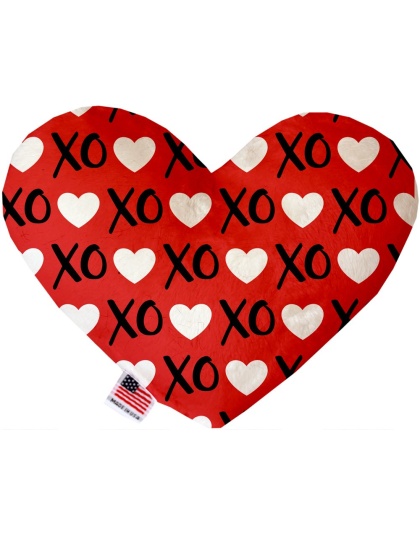 Red XOXO 6 inch Canvas Heart Dog Toy