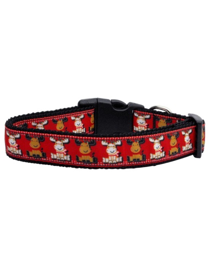 Reindeer Nylon Ribbon Collars Large