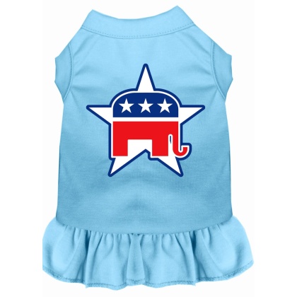 Republican Screen Print Dress Baby Blue 4X (22)