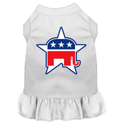 Republican Screen Print Dress White 4X (22)