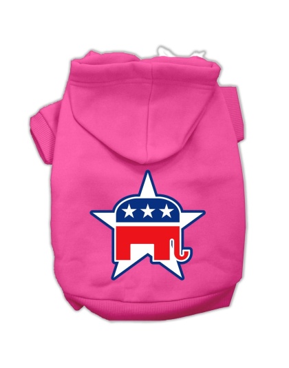 Republican Screen Print Pet Hoodies Bright Pink Size Lg