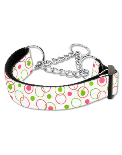 Retro Nylon Ribbon Collar Martingale White Large