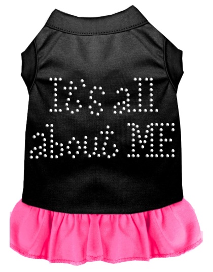 Rhinestone All About me Dress Black with Bright Pink Lg