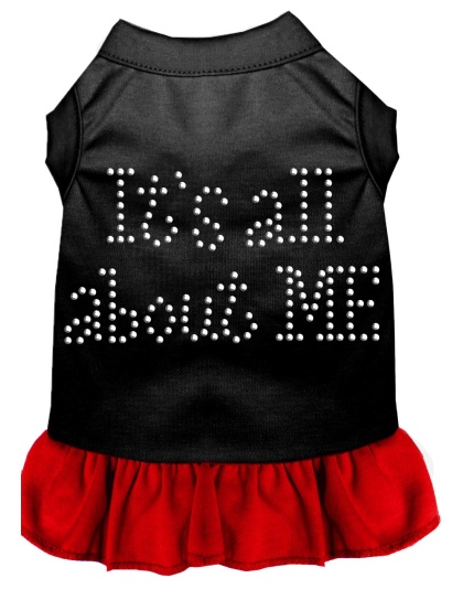 Rhinestone All About me Dress Black with Red Lg