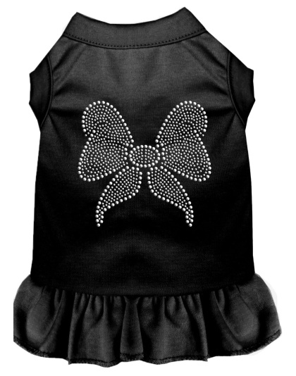 Rhinestone Bow Dress Black 4X