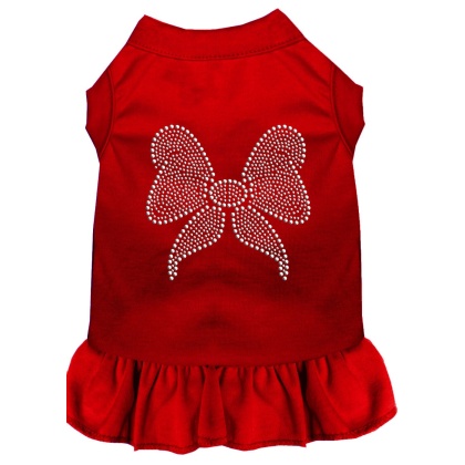 Rhinestone Bow Dress Red 4X