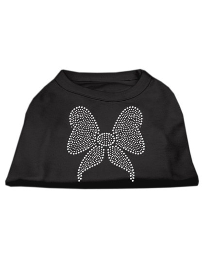 Rhinestone Bow Shirts Black L