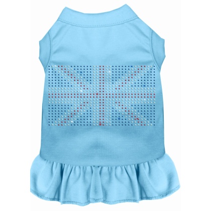 Rhinestone British Flag Dress Baby Blue 4X