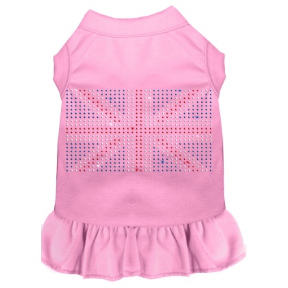 Rhinestone British Flag Dress Light Pink 4X