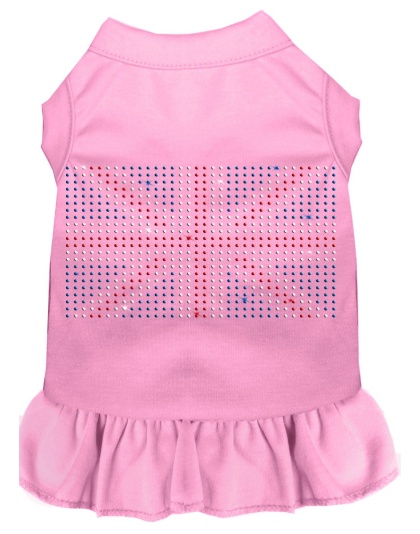 Rhinestone British Flag Dress Light Pink 4X