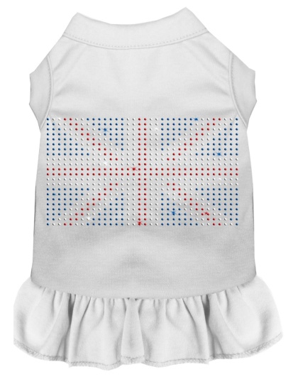 Rhinestone British Flag Dress White 4X