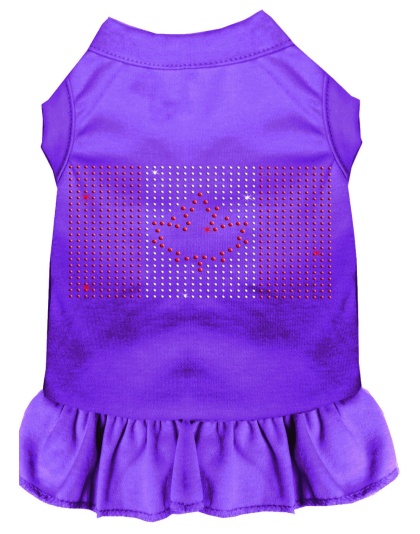 Rhinestone Canadian Flag Dress Purple 4X