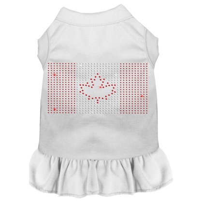 Rhinestone Canadian Flag Dress White 4X