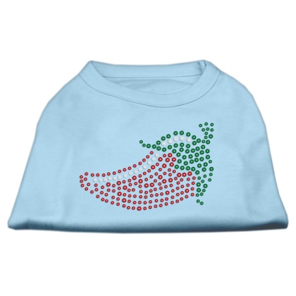 Rhinestone Chili Pepper Shirts Baby Blue L