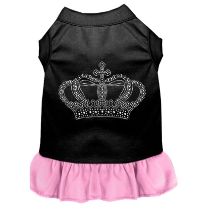 Rhinestone Crown Dress Black with Light Pink Lg