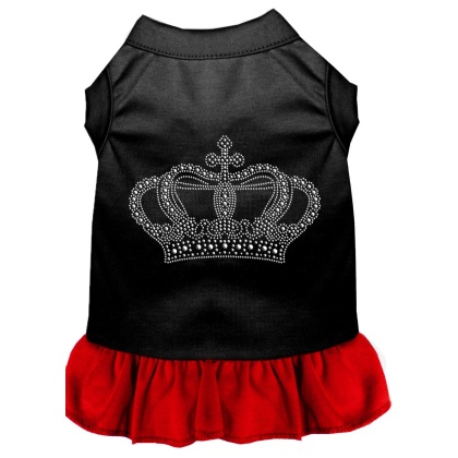 Rhinestone Crown Dress Black with Red Lg