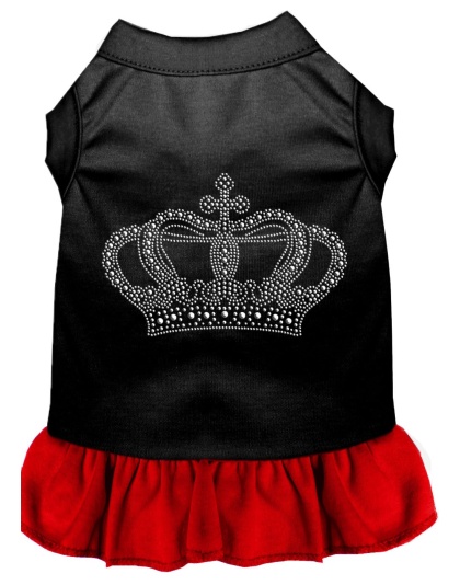 Rhinestone Crown Dress Black with Red Lg