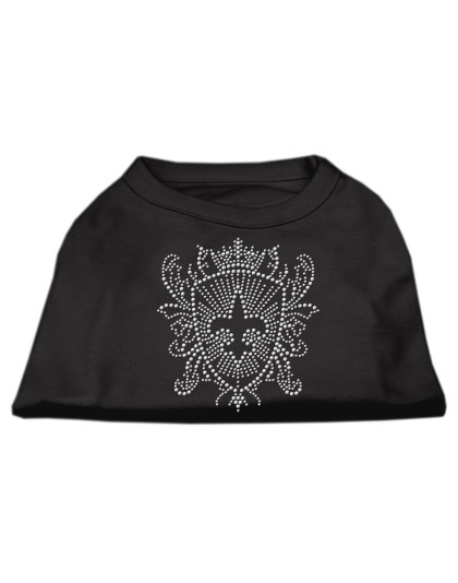 Rhinestone Fleur De Lis Shield Shirts Black L