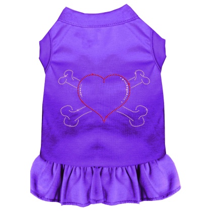 Rhinestone Heart and crossbones Dress Purple 4X