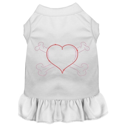 Rhinestone Heart and crossbones Dress White 4X