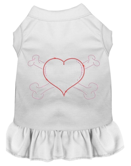 Rhinestone Heart and crossbones Dress White 4X