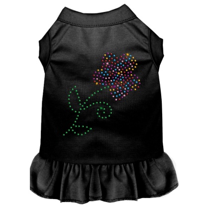 Rhinestone Multi Flower Dress Black 4X