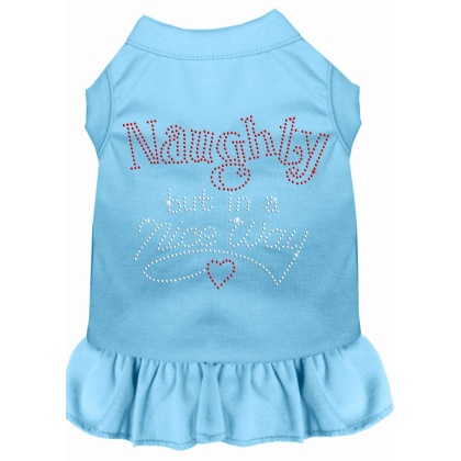 Rhinestone Naughty but in a nice way Dress Baby Blue 4X