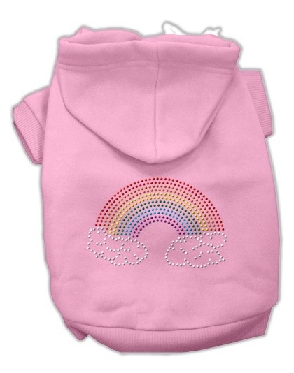 Rhinestone Rainbow Hoodies Pink L