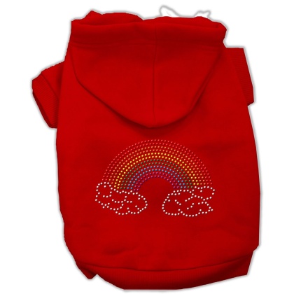 Rhinestone Rainbow Hoodies Red L