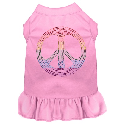 Rhinestone Rainbow Peace Dress Light Pink 4X