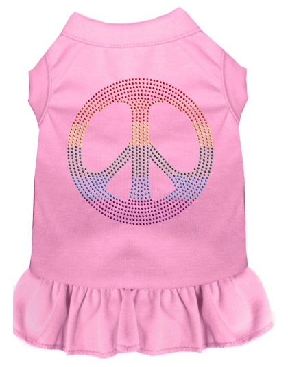 Rhinestone Rainbow Peace Dress Light Pink 4X